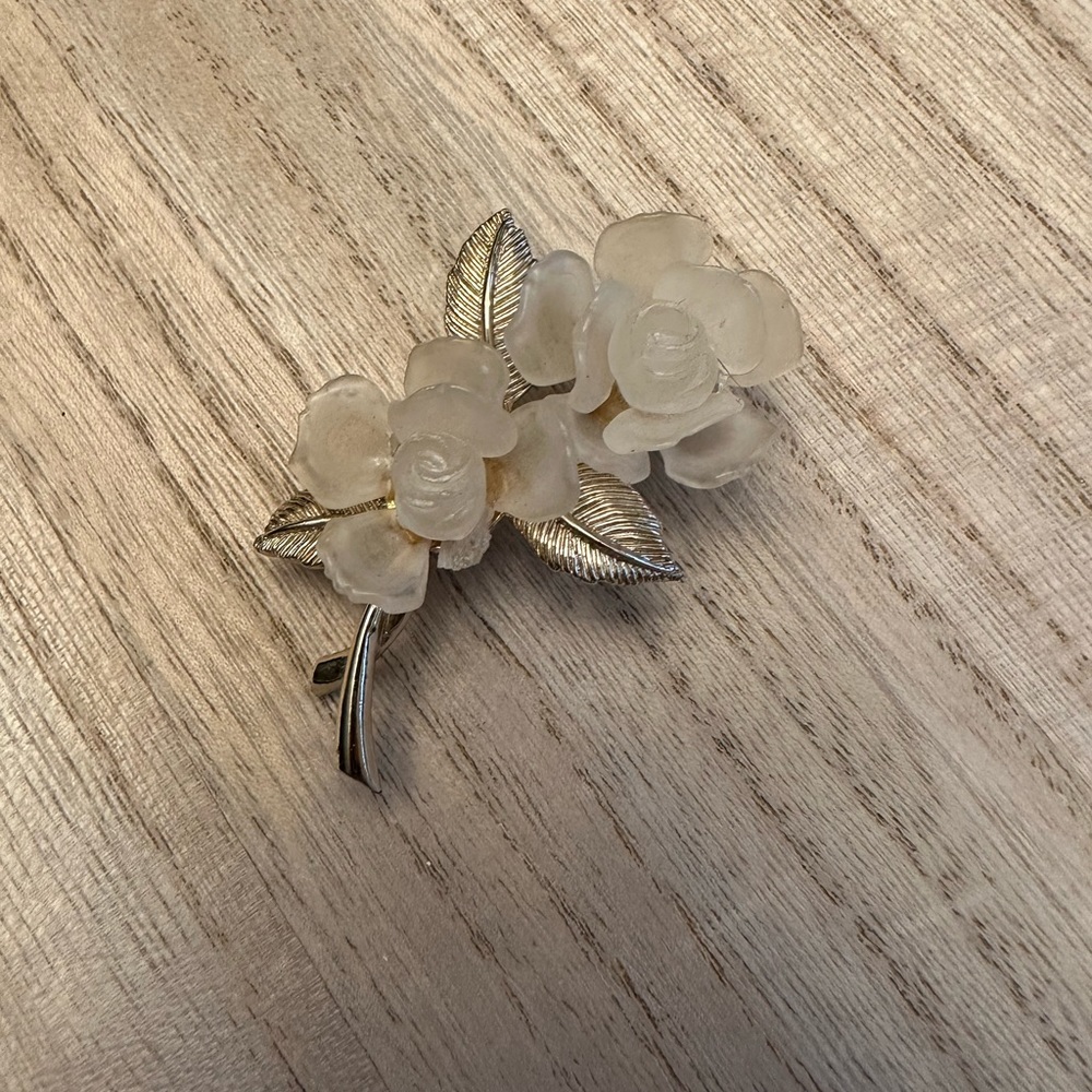 Vintage Marboux Stamped Floral Pin